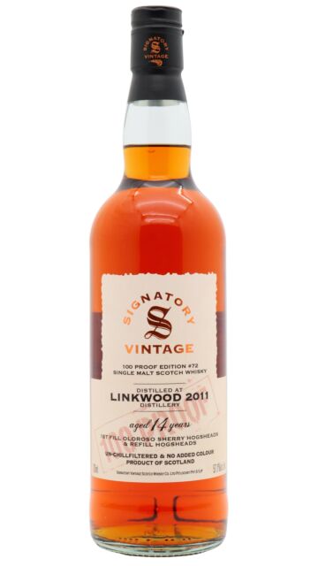 Linkwood - Signatory Vintage 100 Proof Batch #72 Single Malt Scotch 2011 14 year old Whisky