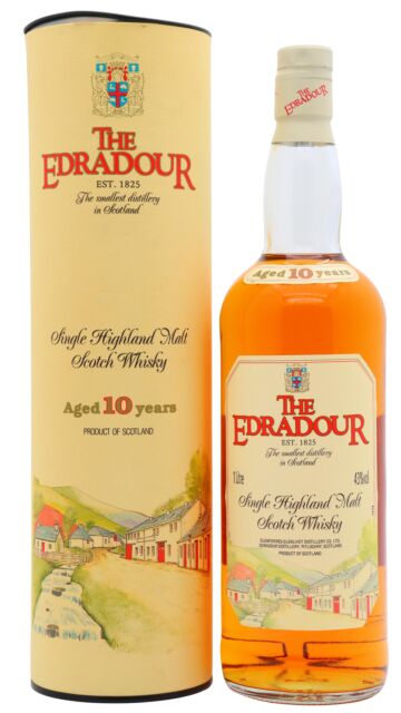 Edradour - Single Highland Malt Scotch 10 year old Whisky (1990's Bottling) (1 Litre)