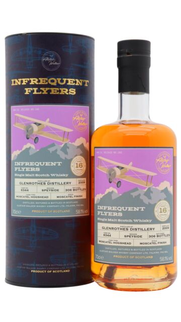 Glenrothes - Infrequent Flyers Single Moscatel Wine Cask #6344 2009 16 year old Whisky