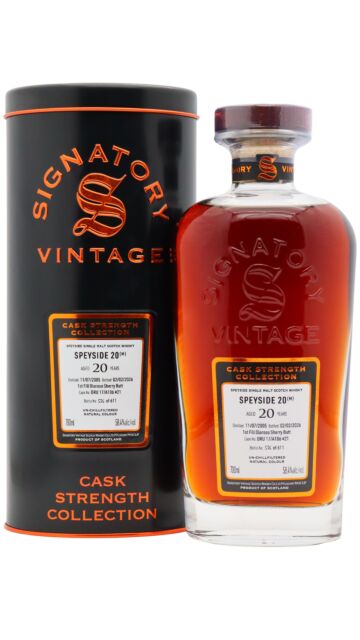 Undisclosed Speyside - (M) Signatory Vintage Cask Strength Collection Single Cask #21 2005 20 year old Whisky
