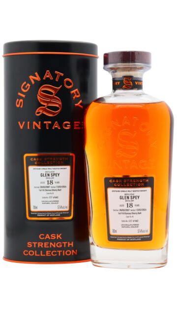 Glen Spey - Signatory Vintage Single Oloroso Sherry Cask #4 2007 18 year old Whisky