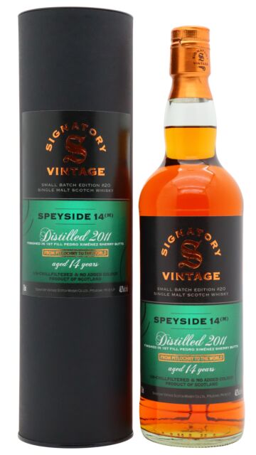 Undisclosed Speyside - (M) Signatory Vintage Small Batch Edition #20 Single Malt Scotch 2011 14 year old Whisky