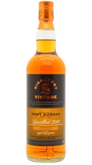 Port Dundas (silent) - Signatory Vintage Un-Chillfiltered Collection Single Grain Scotch 2010 15 year old Whisky