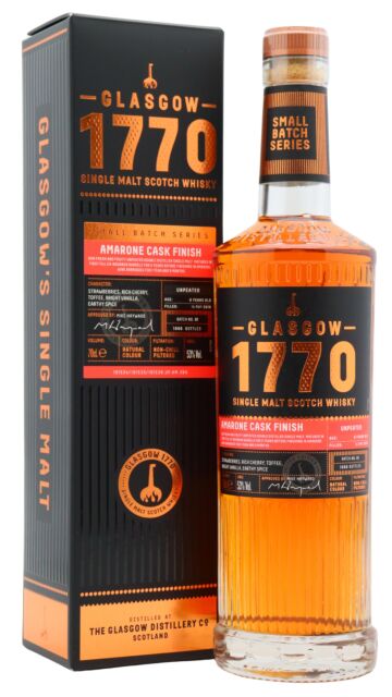 Glasgow 1770 - Small Batch Series - Amarone Cask Unpeated Single Malt Scotch 2019 6 year old Whisky