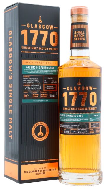 Glasgow 1770 - Small Batch Series - Passito Di Caluso Dessert Wine Cask Peated Single Malt Scotch 2020 5 year old Whisky
