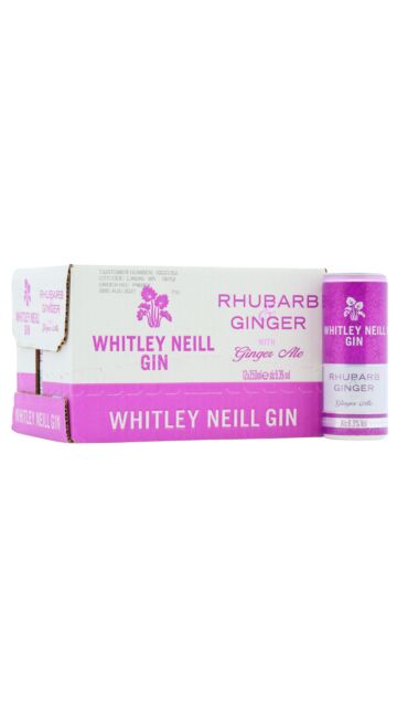 Whitley Neill - Rhubarb & Ginger Gin & Ginger Ale Cocktail (12 x 250ml)