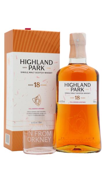 Highland Park - Single Malt Scotch 18 year old Whisky (Includes Branded Glass)