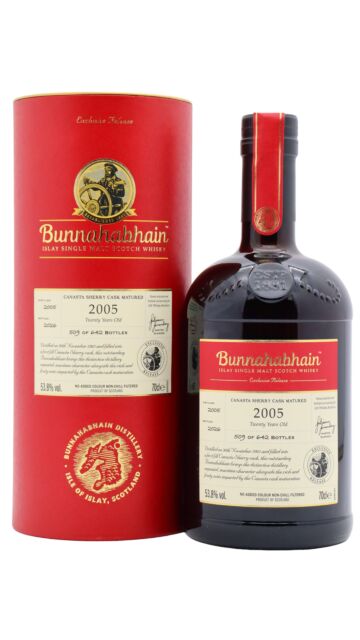 Bunnahabhain - Single Canasta Sherry Cask Matured Islay Single Malt Scotch 2005 20 year old Whisky (UK Exclusive)