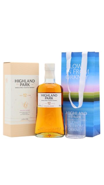 Highland Park - Single Malt Scotch 12 year old Whisky (Includes Branded Glass & Gift Bag)