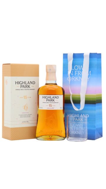 Highland Park - Single Malt Scotch 15 year old Whisky (Includes Branded Glass & Gift Bag)