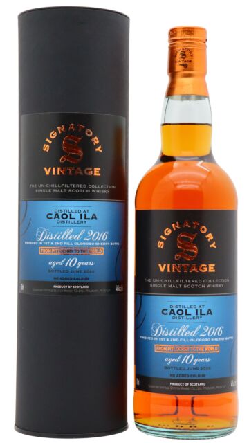 Caol Ila - Signatory Vintage Un-Chillfiltered Collection Single Malt Scotch 2016 10 year old Whisky