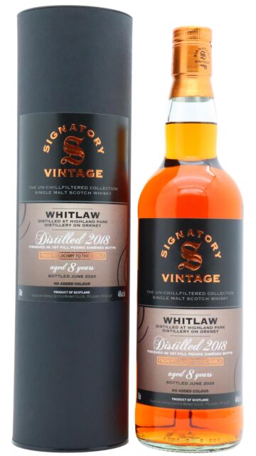 Highland Park - Whitlaw - Signatory Vintage Un-Chillfiltered Collection Single Malt Scotch 2018 8 year old Whisky