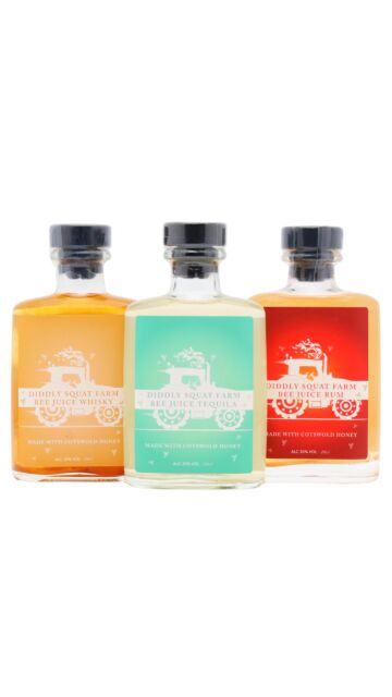 Diddly Squat Farm - Bee Juice Whisky, Rum & Tequila Spirit Bundle (Jeremy Clarkson)