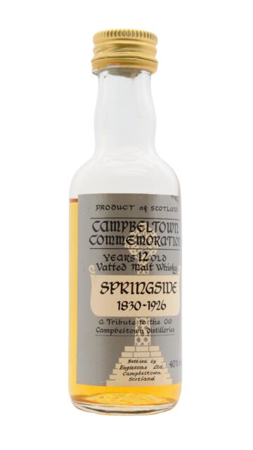 Campbeltown Commemoration - Springside Distillery Tribute Vatted Malt 12 year old Whisky Miniature