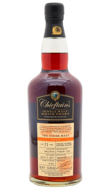 Undisclosed Speyside - Chieftain's Cigar Malt Sherry Cask Single Malt Scotch 1997 21 year old Whisky