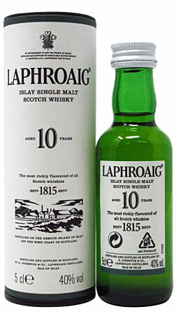 Laphroaig - Islay Single Malt Scotch 10 year old Whisky Miniature (Old Bottling)
