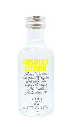 Absolut - Citron - Lemon Flavoured Vodka Miniature
