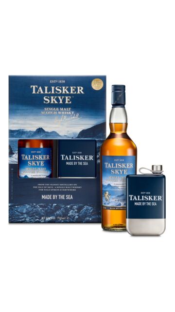 Talisker - Skye Single Malt Scotch Whisky Hip Flask Gift Pack