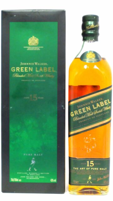Johnnie Walker - Green Label Blended Scotch 15 year old Whisky (1990's Bottling)