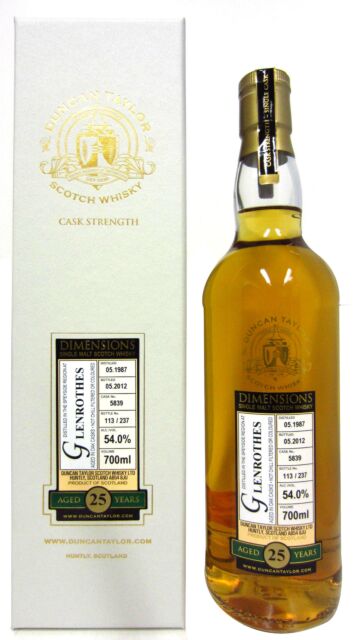 Glenrothes - Duncan Taylor Dimensions Single Cask #5839 1987 25 year old Whisky