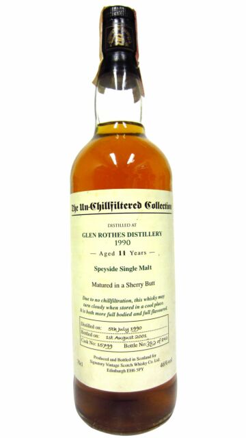 Glenrothes - Signatory Vintage Single Malt Scotch 1990 11 year old Whisky