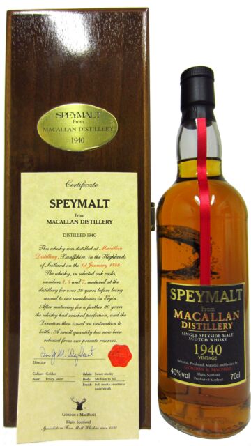 The Macallan - Speymalt Single Malt Scotch 1940 50 year old Whisky