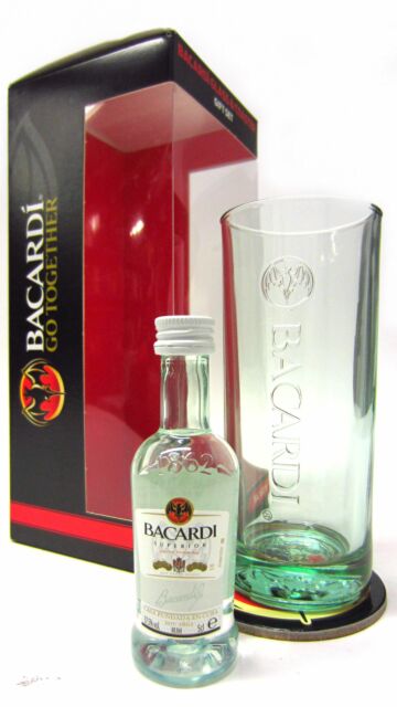 Bacardi - Carta Blanca Superior Rum Coaster & Glass Gift Pack