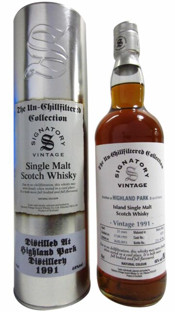 Highland Park - Signatory Vintage Single Malt Scotch 1991 21 year old Whisky