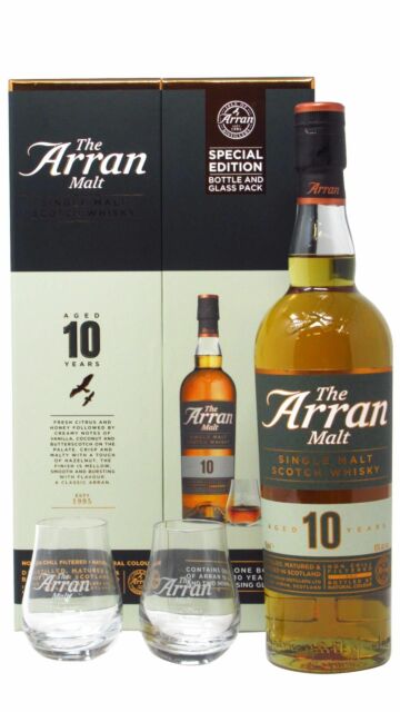 Arran - Single Malt Scotch 10 year old Whisky Glass Pack (Old Bottling)