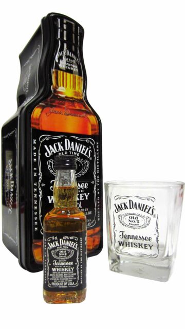 Jack Daniel's - Old No. 7 Tennessee Whiskey Miniature, Glass & Gift Tin