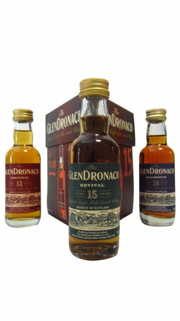 Glendronach - 12, 15 & 18 Year Old Single Malt Scotch Whisky Miniature Gift Pack