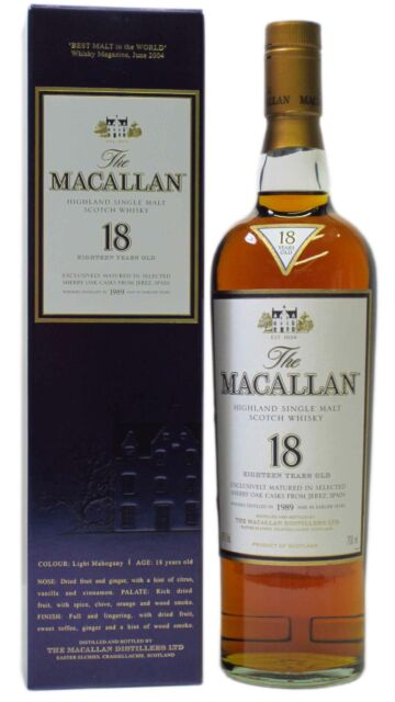 The Macallan - 2007 Release Sherry Oak Highland Single Malt Scotch 1989 18 year old Whisky