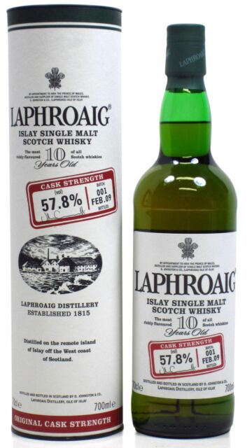 Laphroaig - Cask Strength Batch 001 Islay Single Malt Scotch 10 year old Whisky