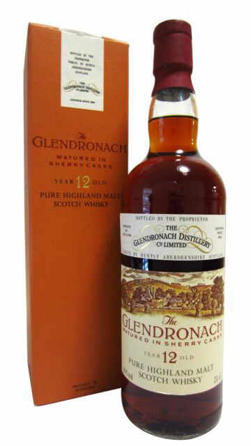 Glendronach - Sherry Cask Highland Malt 12 year old Whisky (1990's Bottling)