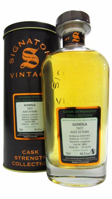 Glen Keith - GlenIsla - Signatory Vintage Cask Strength Collection Single Cask #19605 1977 34 year old Whisky