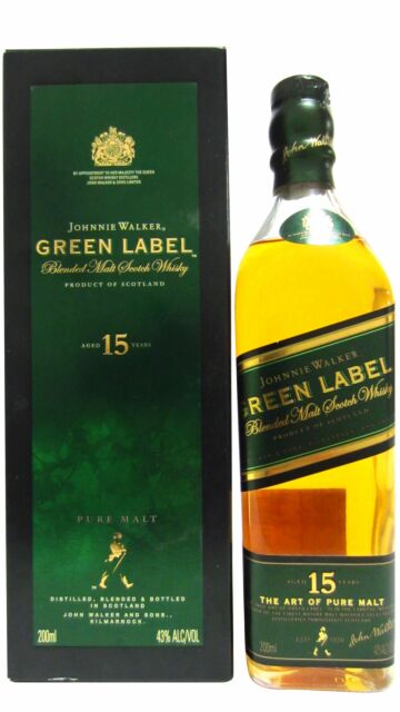 Johnnie Walker - Green Label Blended Scotch 15 year old Whisky (20cl)