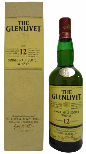 Glenlivet - Single Malt Scotch 12 year old Whisky (Old Bottling)