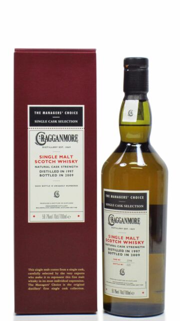 Cragganmore - The Managers Choice Single Malt Scotch 1997 12 year old Whisky