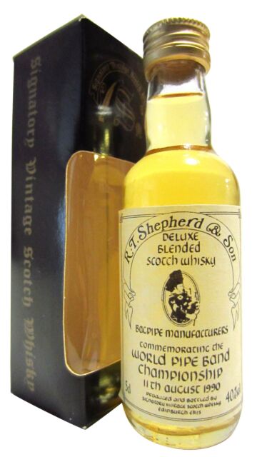 Signatory Vintage - RT Shepherd & Son Bagpipe Manufacturers Blended Scotch Whisky Miniature