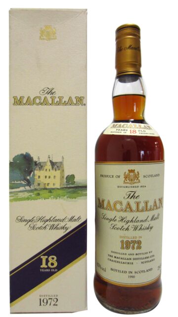 The Macallan - 1990 Release Sherry Oak Highland Single Malt Scotch 1972 18 year old Whisky (75cl)