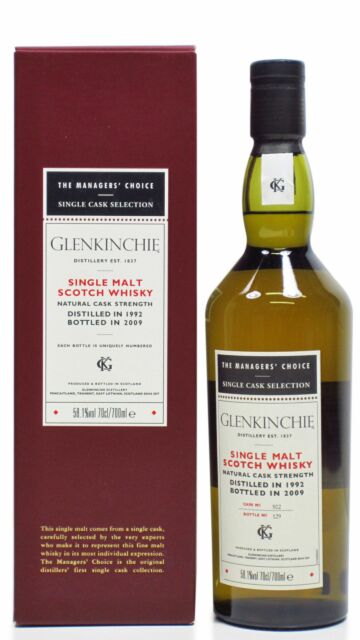 Glenkinchie - The Managers Choice Single Malt Scotch 1992 17 year old Whisky