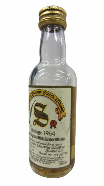 Glen Albyn (silent) - Signatory Vintage Single Malt Scotch 1964 25 year old Whisky Miniature