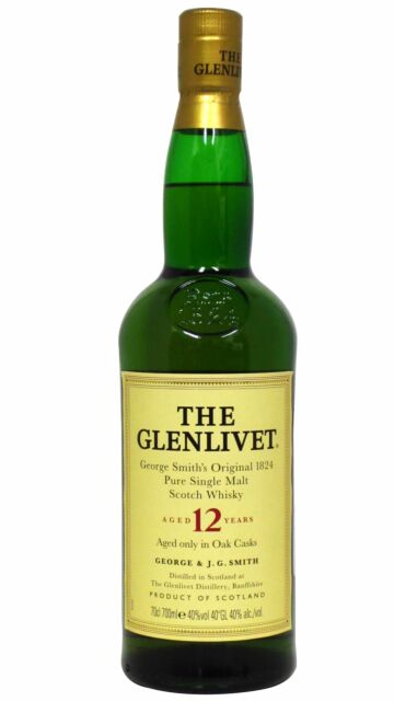 Glenlivet - Pure Single Malt Scotch 12 year old Whisky (Old Bottling) (Unboxed)