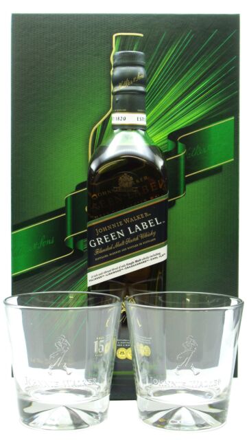 Johnnie Walker - Green Label 200th Anniversary Blended Scotch 15 year old Whisky Glass Pack