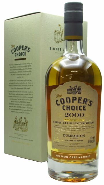 Dumbarton (silent) - Cooper's Choice - Single Bourbon Cask #211094 2000 20 year old Whisky