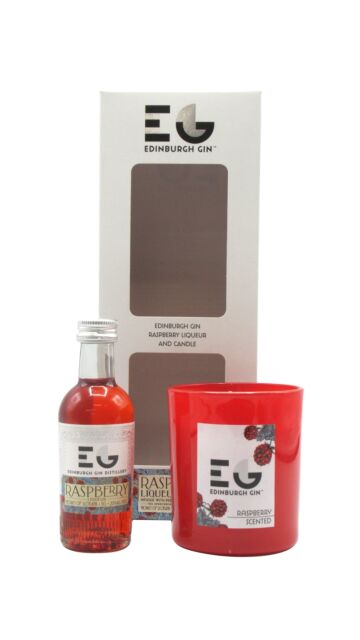 Edinburgh Gin - Raspberry Gin Liqueur Scented Candle Gift Pack