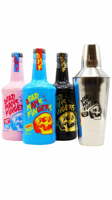 Dead Man's Fingers - Cocktail Shaker, Spiced Rum, Reposado Tequila & Raspberry Cream Liqueur Spirit Bundle