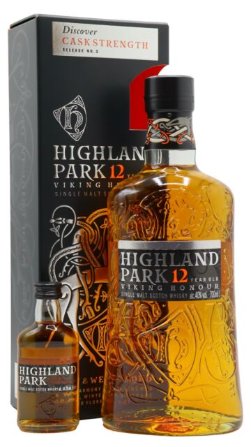 Highland Park - Single Malt Scotch 12 year old Whisky & Cask Strength Miniature