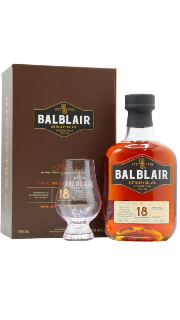Balblair - Highland Single Malt Scotch 18 year old Whisky (Includes Glencairn Glass)