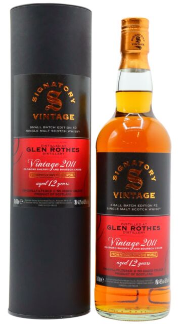 Glenrothes - Signatory Vintage Small Batch Edition #2 Single Malt Scotch 2011 12 year old Whisky